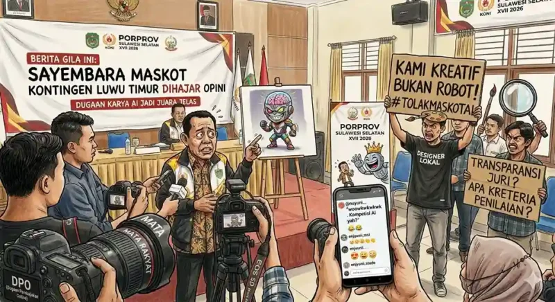 Kontroversi maskot Luwu Timur diduga AI menang dalam sayembara desain Porprov Sulsel 2026