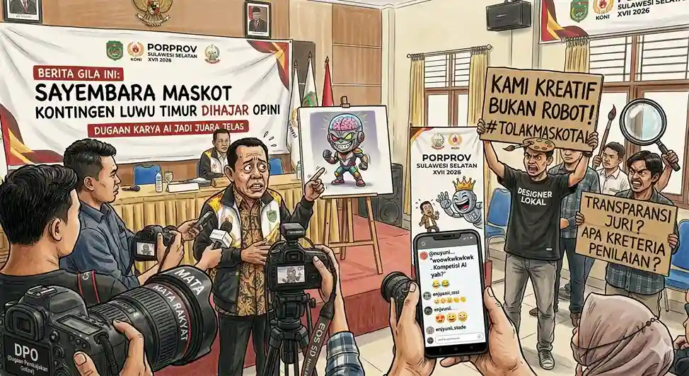 Kontroversi maskot Luwu Timur diduga AI menang dalam sayembara desain Porprov Sulsel 2026