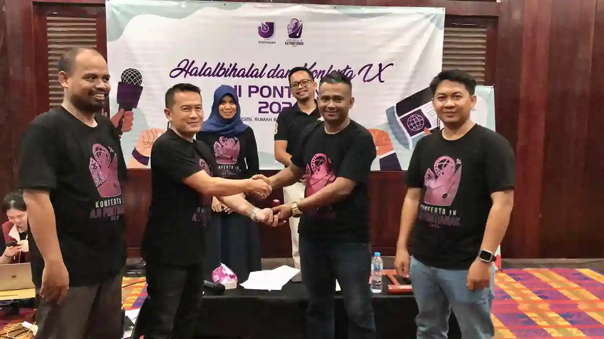 Aldy-Bagoes Nahkodai AJI Pontianak 2026–2029 dalam Konferta di Rumah Budaya Pontianak